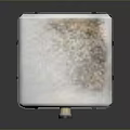 Industrial Storage Container With Metal Frame White Brown Body Label Valve And Support Legs