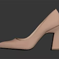 Nude Pink High Heel Shoes with Pointed Toe and Block Heel Elegant Stylish Women's Footwear