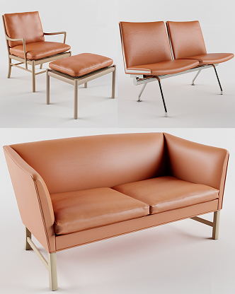 Nordic Combination Sofa Chair 3d model