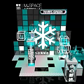 Snowflake Themed Photo Check-in Spot With Teal Green Square Tiles And Transparent Structures