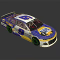 Blue White Yellow Number 9 Race Car With AXALTA Kautex Logos