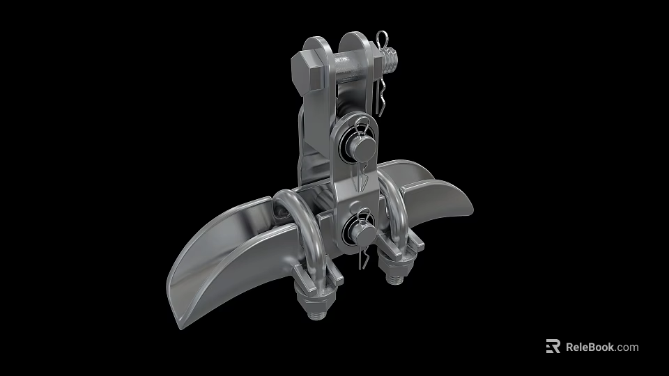 Stainless Steel Mechanical Clamp With Bolted Hinges And Industrial Design 3d model 