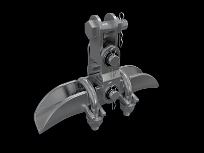 Stainless Steel Mechanical Clamp With Bolted Hinges And Industrial Design 3d model