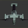 Light Green Twin Propeller Military Transport Airplane With Striped Wings And Side Logo
