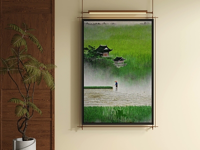 Modern metal rod decorative painting 3d model