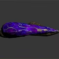 Purple Crescent Moon Staff with Star Decoration and Wooden Shaft Design