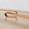 Modern Curved Wooden Landscape Seat With Unique Shape In Open Area