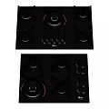 Modern Black Gas Cooktop With Multiple Burners And Control Knobs For Kitchen