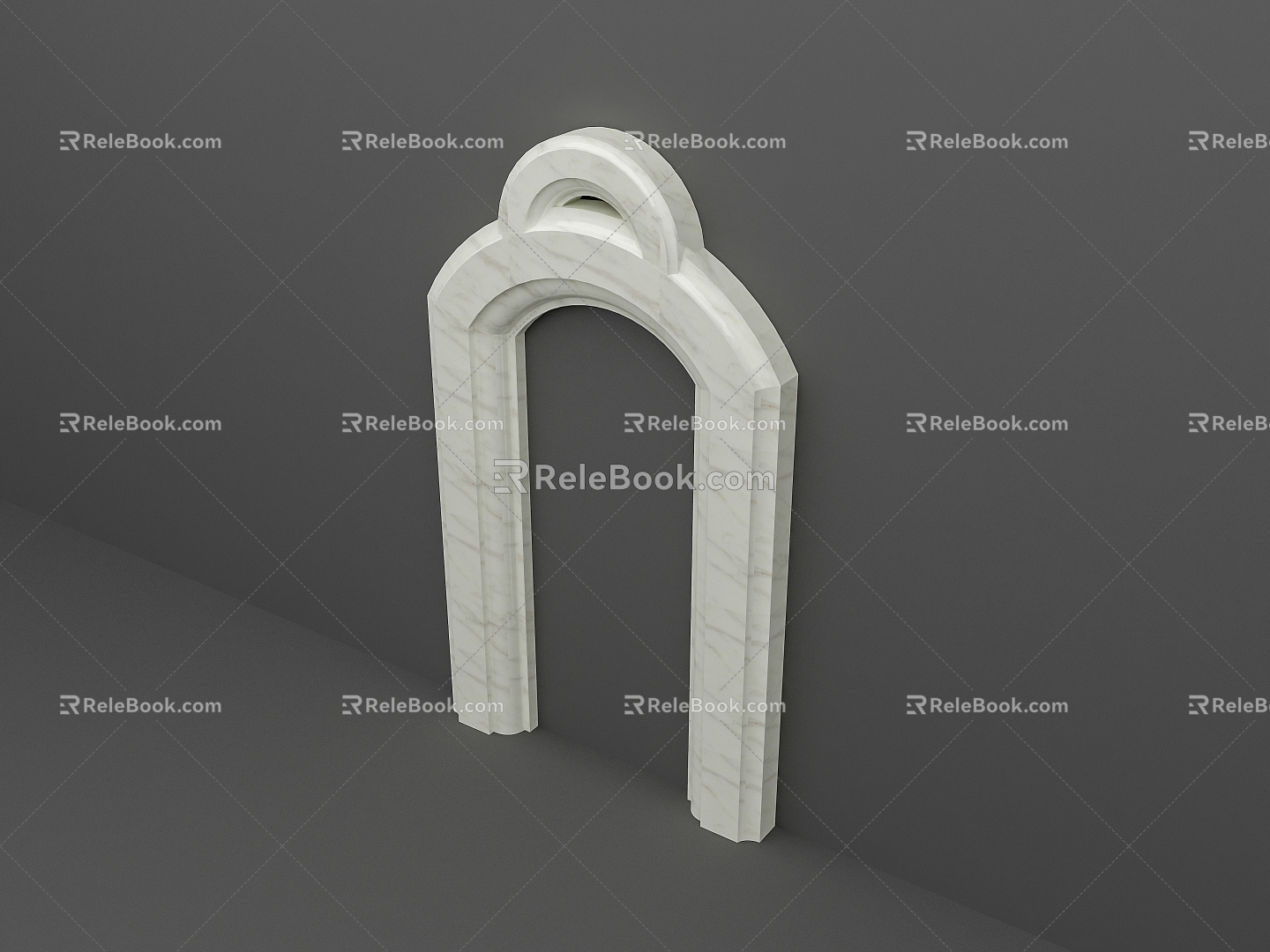 European-style curved arch shape arched marble shape door opening door frame 3d model