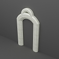 European-style curved arch shape arched marble shape door opening door frame 3d model