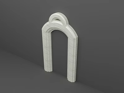 Elevator Door Frame With White Arched Stone Design And Modern Style Elements 3d model