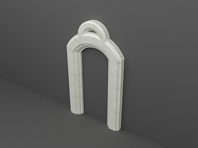 European-style curved arch shape arched marble shape door opening door frame 3d model