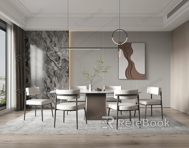 Modern Dining Table and Chair model