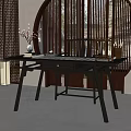 New Chinese Style Desk and Chair Desk and Chair Combination 3d model