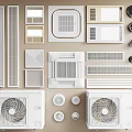 Various Air Conditioner Vents Designs Including Grilles Panels And Outdoor Units