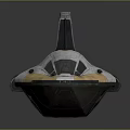 Sci Fi Spaceship Model With Gray White Orange Red Exterior And Sleek Cockpit Design