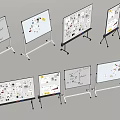 Creative Flipcharts Displaying Hand Drawn Musical Instruments And Art Supplies