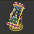 Elegant Decorative Hourglass Ornament With Gold Accents Metal Frame And Transparent Glass Base