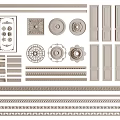 Decorative Corner Moldings With Various Styles Intricate Patterns And Ornamental Trim 3d model