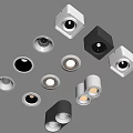 Modern Downlights And Spotlights With Various Shapes Round Square White Black Design