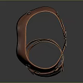 Functional Brown Leather Leg Guard With Multiple Straps And Buckles Design 3d model