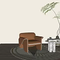 Modern Single Sofa Single Casual Sofa 3d model