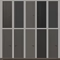 Modern Hinged Doors With Wooden Texture And Gray Black Brown Panel Designs 3d model