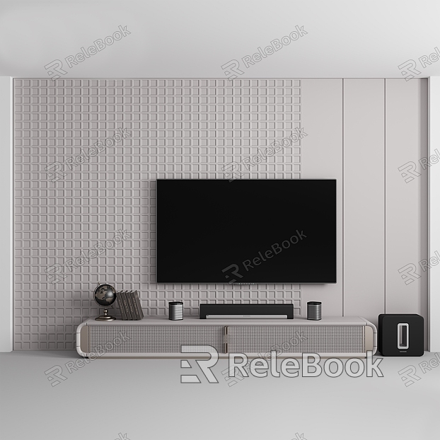 Modern TV background wall model