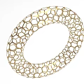 Golden Hexagonal Mesh Ring Shaped Decorative Ornament for Home Decor