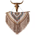 Handmade Macramé Wall Hanging With Fringe Design For Bohemian Home Decor