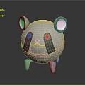 Silver Metallic Mouse Character Featuring Shiny Surface And Stylized 3D Design