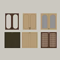 Various Designed Cabinet Doors With Glass Panels And Grid Patterns In Different Colors