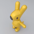 Yellow Dog Shaped Doll Featuring Simple Design Smooth Surface And Standing Pose
