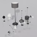 Modern Stylish Chandelier With Various Floor And Table Lamps In Design Collection