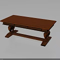 Traditional Wooden Red Long Table With Carved Decorative Legs Design