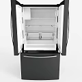 Black Modern Refrigerator Freezer With Water Dispenser Side By Side Doors And Bottom Drawer