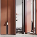 Modern Luxury Room Divider With Brown Panels And Metal Frame Design