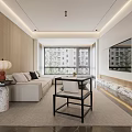 Modern Living Dining Room Interior Design With Open Layout Sofa And Dining Table