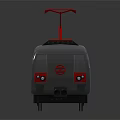 Modern Metro Train With Multiple Carriages Red Roof Components And Sleek Reflection 3d model