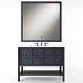 Elegant Bathroom Vanity With Large Mirror Double Sink And Marble Countertop