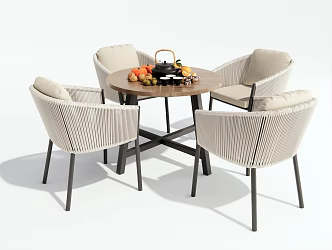 Modern Outdoor Table and Chair Furnace Tea Casual Table and Chair Casual Chair Outdoor Chair 3d model