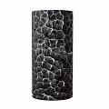 Black Stone Column With Irregular Cracked Texture And Decorative Design 3d model