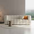 Cream Style Simple Modern Double Sofa Modular Sofa Tofu Block Sofa 3d model