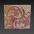 Intricate Carved Metallic Decor Featuring Floral Scrolls And Leaf Patterns