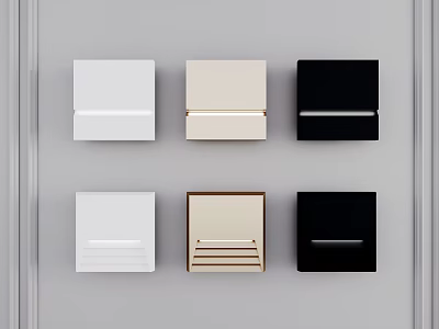 Outdoor Lights Featuring Square Design In White Beige And Black Colors For Exterior Decor 3d model