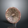 Ancient Handcrafted Equipment With Circular Radial Pattern And Decorative Design