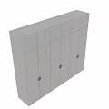 Modern Minimalist Entryway Cabinet And Side Cabinet With Sleek Light Panels And Round Knobs 3d model