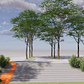 Modern Step Landscape 3d model