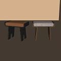 Modern Sofa Stool Fabric Square Sofa Stool Shoe Changing Stool Low Stool 3d model