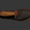 Textured Leather Gray Boots with Orange Laces and Wooden Sole Design